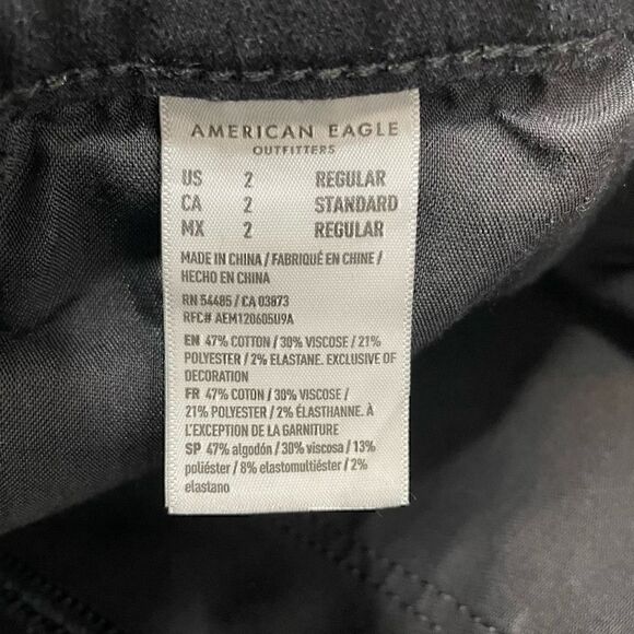 American Eagle Jeans Womens Sz 2 Black Highest Rise Jegging Stretch - Picture 3 of 8
